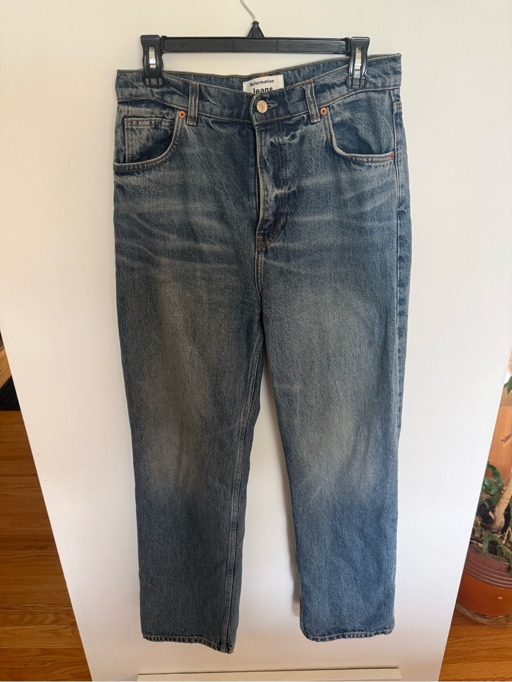 Reformation Abby High Rise Straight Leg Denim
